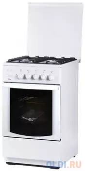 Плита Газовая Flama FG 24228 W белый (стеклянная крышка) реш.чугун