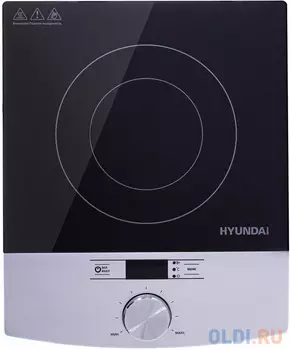 Плита Электрическая Hyundai HYC-0102 серебристый/черный стеклокерамика (настольная)