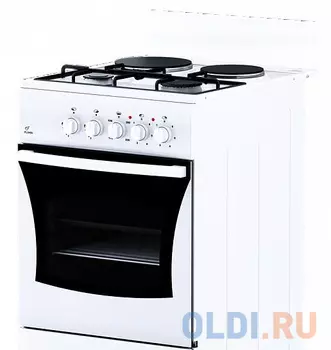 Плита Комбинированная Flama RK 2201 W белый (без крышки) реш.сталь никелированная
