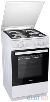 Плита Комбинированная Gorenje K5142WF-B белый (металлическая крышка) реш.чугун