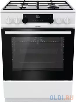 Плита Комбинированная Gorenje KS635W белый/черный (без крышки) реш.эмалированная сталь