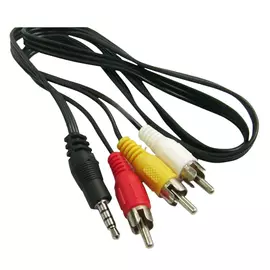 кабель 3.5 Stereo-3RCA LINCOM LIN-15-01 штекер-штекер 1,0м черн.