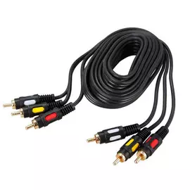 кабель 3RCA-3RCA REXANT 17-0214 3,0м черный