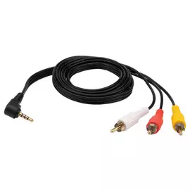кабель 3RCA-TV штекер угловой REXANT 17-4412-4 1,5м черный
