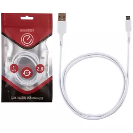 кабель USB 2.0-microUSB ENERGY ET-05 1,0м белый