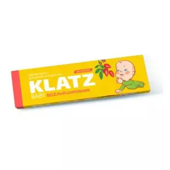 Паста зубная для детей Веселый шиповник без фтора Klatz baby 48мл