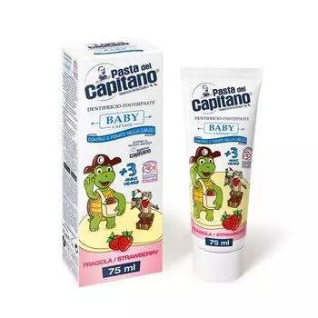 Паста зубная клубничная для детей с 3 лет Baby Pasta del Capitano 75мл