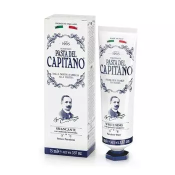 Паста зубная отбеливающая с запатентованной молекулой 1905 Pasta del Capitano 75мл