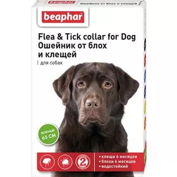 Ошейник для собак от блох зеленый Beaphar/Беафар 65см