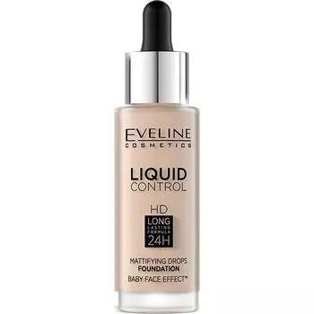 Основа EVELINE (Эвелин) тональная жидкая Liquid control тон 015 - Light beige 32мл