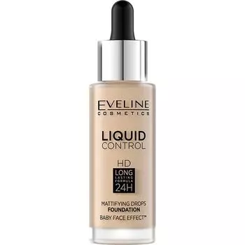 Основа EVELINE (Эвелин) тональная жидкая Liquid control тон 015 - Light vanilla 32мл
