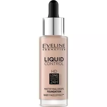 Основа EVELINE (Эвелин) тональная жидкая Liquid control тон 020 - Rose beige 32мл