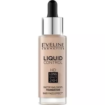 Основа EVELINE (Эвелин) тональная жидкая Liquid control тон 030 - Sand beige 32мл