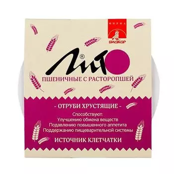 Отруби хрустящие с кальцием пшеничные с расторопшей Лито 20 г