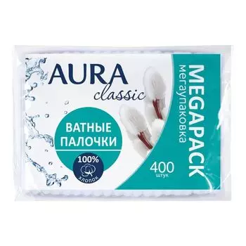 Палочки ватные п/э Classic Aura/Аура 400шт