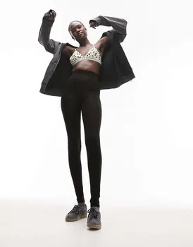 Черные леггинсы с завышенной талией Topshop Topshop Tall