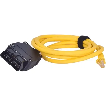 Кабель RJ-45, инструменты для подключения, Ethernet-OBD, интерфейсный кабель, кодирование для серии F для BMW 15*12*2cm жёлтый/чёрный
