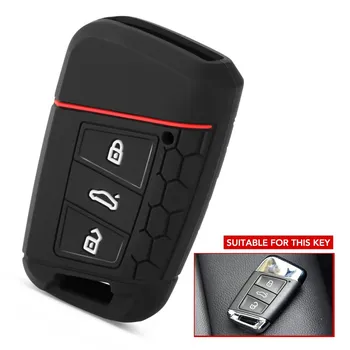 Силиконовый чехол для ключей для VW PASSAT B8 для Skoda Kodiaq Superb A7 2015 2016 2017 2018 2019 2020, брелок без ключа, держатель для кожи синий