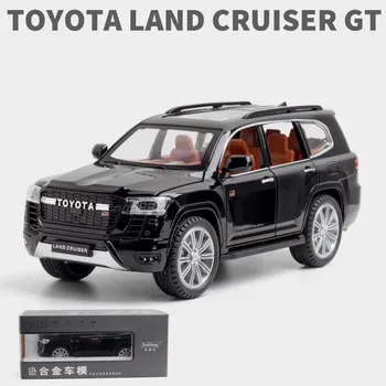 Масштаб 1/24 Toyota LAND CRUISER GT Prado SUV, модель автомобиля из сплава, литая под давлением металлическая игрушка, внедорожник, модель автомобиля со звуковым светом, подарки для детей 1/24- 20.7x9.3x8cm белый