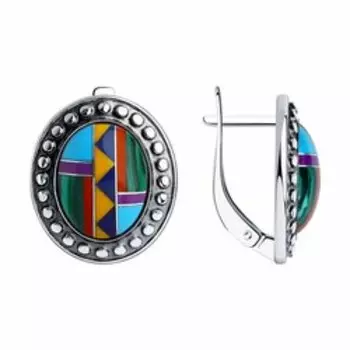 Серебряные серьги с бирюзой