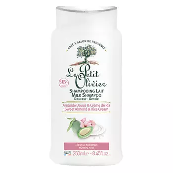 LE PETIT OLIVIER Шампунь для нормальных волос Миндальное молочко и рисовый крем Sweet Almond & Rice Cream Milk Shampoo