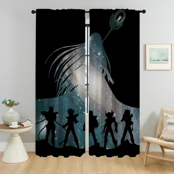 Saint Saints Curtains for Bedroom Shades Elegant Room Curtains 2 Pieces Window Curtain Halloween Decoration Partition Living W50xH70cmx2pcs-CL