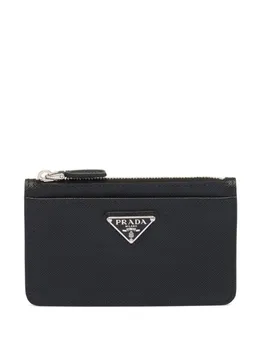 Prada картхолдер из сафьяновой кожи, черный
