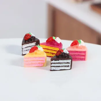 5 шт. 1:12 кукольных миниатюрных кухонных игрушек, аксессуары для игрушек с клубничным тортом