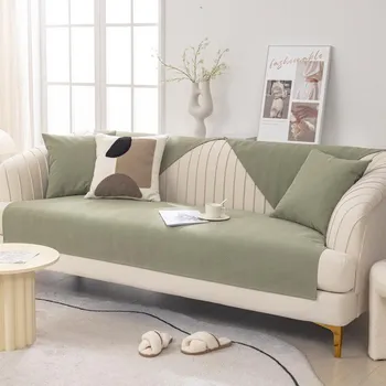 Подушка для дивана Simple Modern High-end Four Seasons Universal Chenille Anti-slip Sofa Cover Simple Cushion Cover Green 70*70