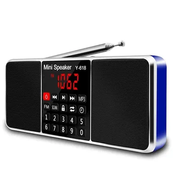Цифровой FM-радиоприемник, динамик, стерео MP3-плеер, поддержка TF-карты, USB-накопитель, светодиодный дисплей, время выключения, портативные радиоприемники чёрный