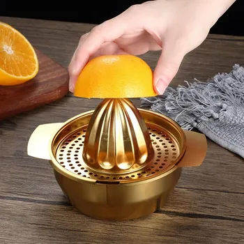 Соковыжималка для лимонов из нержавеющей стали Gold 304, ручная соковыжималка для фруктов, соковыжималка для апельсинов, портативная металлическая соковыжималка для цитрусовых, кухонные принадлежности