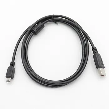 Кабель V3 USB2.0 на Mini 5-контактный медный 4-жильный для передачи данных и зарядки камер, устройств MP3/MP4 0.3M прозрачный/синий