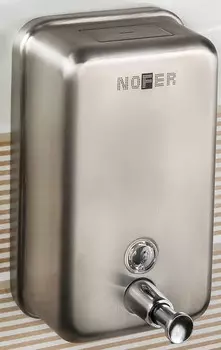 Диспенсер для мыла 1200 мл матовый хром Nofer Inox 03001.S
