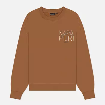 Женская толстовка Napapijri Rhin Crew Neck, цвет коричневый, размер XS