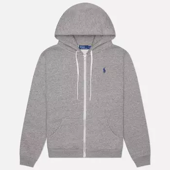 Женская толстовка Polo Ralph Lauren Embroidered Logo Zip Hoodie, цвет серый, размер S