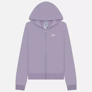 Женская толстовка Reebok Identity Small Logo Fleece Full-Zip Hoodie, цвет фиолетовый, размер XS