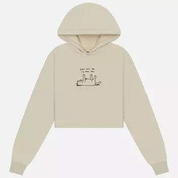 Женская толстовка RIPNDIP Don't Call Me Cropped Hoodie, цвет бежевый, размер S