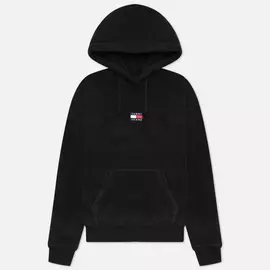 Женская толстовка Tommy Jeans Center Badge Fleece Hoodie, цвет чёрный, размер XS