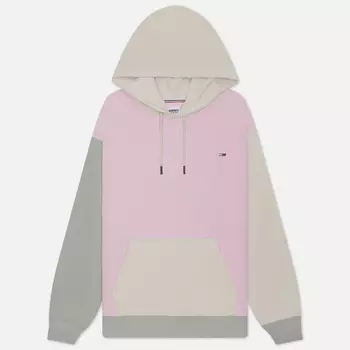 Женская толстовка Tommy Jeans Colorblock Hoodie, цвет розовый, размер M