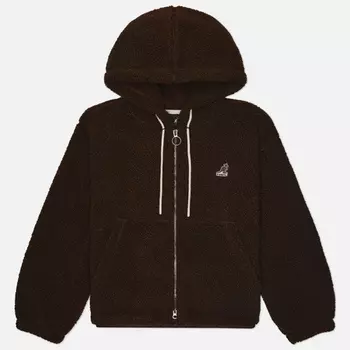 Женская толстовка Kangol Shearling Zip-Up, цвет коричневый, размер S