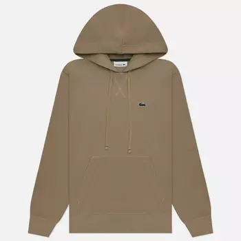 Женская толстовка Lacoste Loose Fit Cotton Blend Hoodie, цвет бежевый, размер L