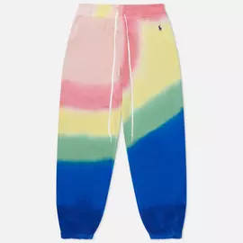 Женские брюки Polo Ralph Lauren Tie-Dye Straight Fit Loopback Fleece, цвет синий, размер S