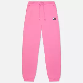 Женские брюки Tommy Jeans Tommy Badge Relaxed Fit Joggers, цвет розовый, размер M