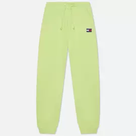 Женские брюки Tommy Jeans Tommy Badge Relaxed Fit Joggers, цвет зелёный, размер S