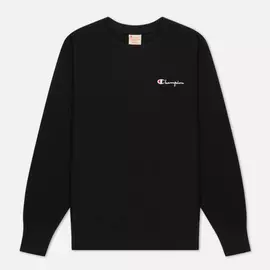 Женская толстовка Champion Reverse Weave Small Script &amp; Logo Sleeve Crew Neck, цвет чёрный, размер S