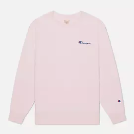 Женская толстовка Champion Reverse Weave Small Script &amp; Logo Sleeve Crew Neck, цвет розовый, размер S