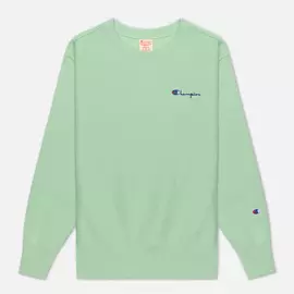 Женская толстовка Champion Reverse Weave Small Script &amp; Logo Sleeve Crew Neck, цвет зелёный, размер S
