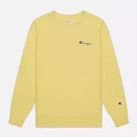 Женская толстовка Champion Reverse Weave Small Script &amp; Logo Sleeve Crew Neck, цвет жёлтый, размер S