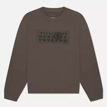 Женская толстовка Maison Margiela MM6 Blur Numbers Logo, цвет коричневый, размер L