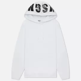 Женская толстовка MSGM Maxilogo Basic Unbrushed Hoodie, цвет белый, размер XS